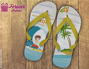 Chinelo De Aniversário Infantil Menino Surfando