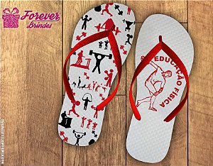 Chinelo Educação Física Preto e Vermelho