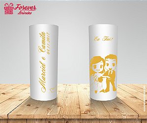 Copo Long Drink Casamento Caricatura