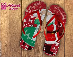 Chinelo De Natal Papai e Mamãe Noel