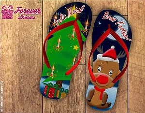 Chinelo De Natal Árvore Natalina