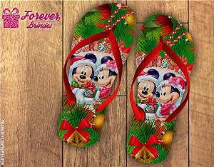 Chinelo De Natal Mickey e Minnie