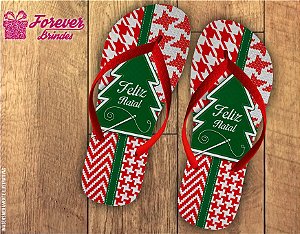 Chinelo De Natal Árvore Natalina