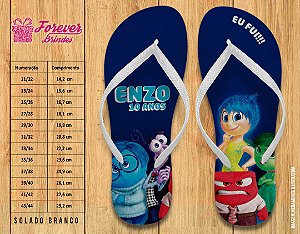 Chinelo Personalizado Aniversário Divertidamente