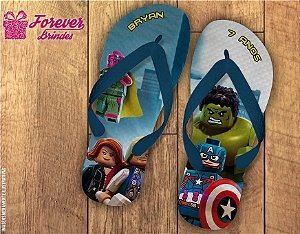 Chinelo De Aniversário Infantil Lego Os Vingadores