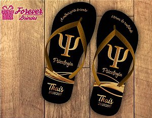 Chinelo Formatura Psicologia Dourado