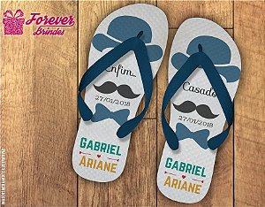 Chinelo personalizado casamento enfim casados