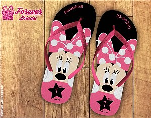 Chinelo Aniversário Minnie Estrela