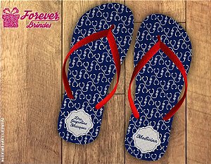 Chinelo formatura medicina azul com vermelho