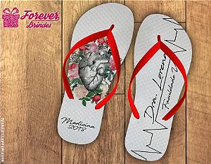 Chinelo Formatura Medicina Com Flores