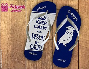 Chinelo formatura pedagogia keep calm azul