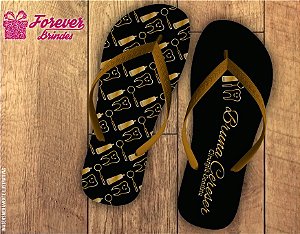 Chinelo Formatura Odontologia dente preto com dourado