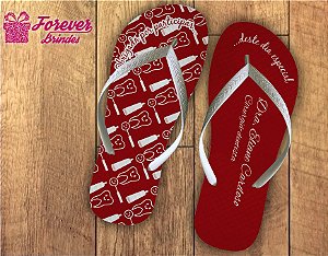 Chinelo Formatura odontologia vermelho vinho com branco