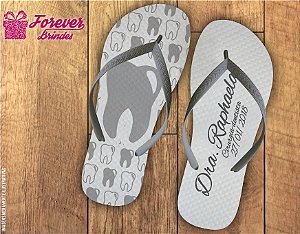 Chinelo formatura odontologia cinza com branco