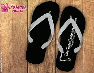 Chinelo Formatura Odontologia simples preto e branco