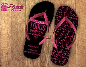 Chinelo Formatura Direito rosa com preto