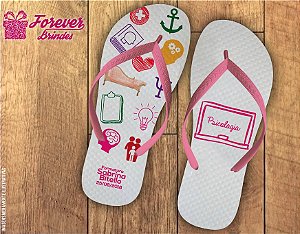 Chinelo Personalizado Psicologia Branco