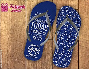 Chinelo Formatura Direito azul com prata