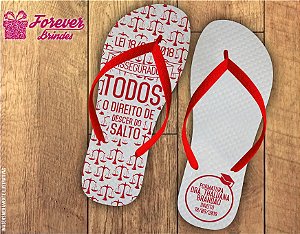 Chinelo formatura direito vermelho e branco