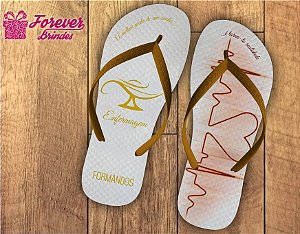 Chinelo formatura enfermagem batimento com amor