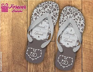 Chinelo Personalizado Casamento Com Florais