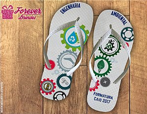 Chinelo Formatura Engenharia Ambiental com peças