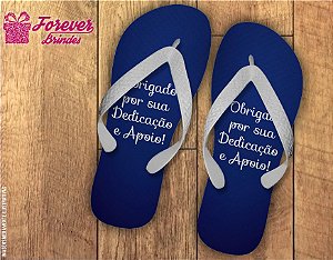 Chinelo Dia Dos Professores branco com azul