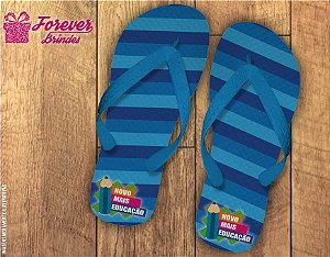 Chinelo Personalizado listrado em azul