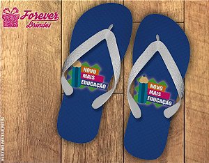 Chinelo Personalizado com lápis na cor azul