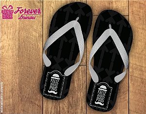 Chinelo Dia Dos Pais em preto e branco