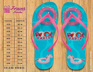 Chinelo Personalizado Aniversário Pool Party