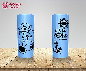 Copo Long Drink Chá De Bebê Urso Marinheiro