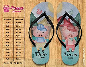 Chinelo Personalizado Aniversário Três Porquinhos