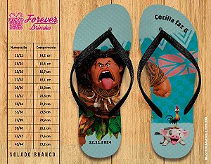 Chinelo Personalizado Aniversário Moana