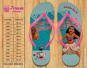 Chinelo Personalizado Aniversário Moana