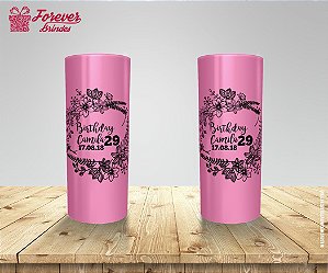 Copo Long Drink Birthday Com Floral