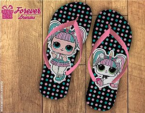 Chinelo Aniversário Personalizados Bonecas Lol