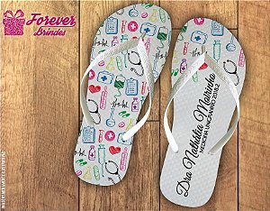 Chinelo Personalizado Medicina Com Símbolos