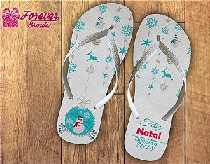 Chinelo Personalizado De Natal Flocos De Neve