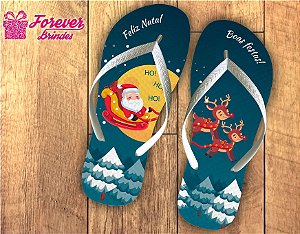 Chinelo Personalizado De Natal Treno e Renas