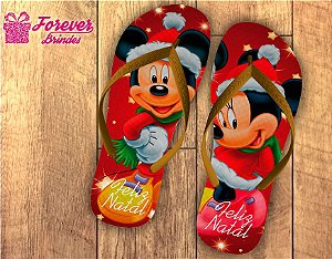 Chinelo De Natal Personalizado Mickey e Minnie