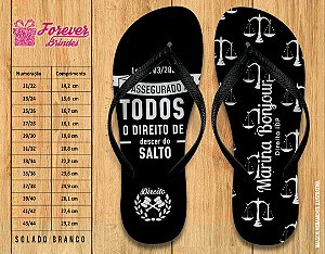 Chinelo Personalizado Formatura de Direito