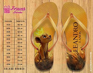 Chinelo Personalizado Aniversário REI LEÃO
