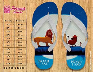 Chinelo Personalizado Aniversário REI LEÃO