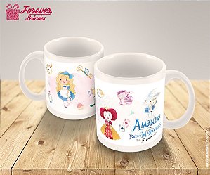 Caneca De Porcelana Alice No País Das Maravilhas