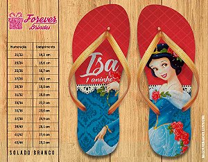Chinelo Personalizado Aniversário Branca de Neve