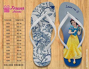 Chinelo Personalizado Aniversário Branca de Neve