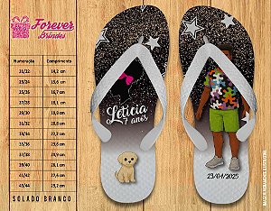 Chinelo Personalizado Aniversário Barbie e Ken Negros