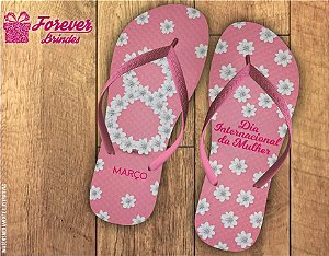 Chinelo Personalizado Dia da Mulher Rosa