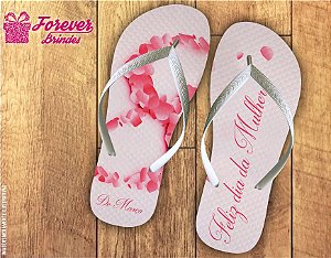 Chinelo Dia da Mulher Personalizado Rosa